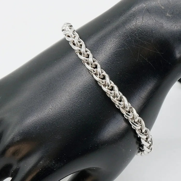 European And American Personality  Byzantine Bolo  twist stainless steel cuban link chain bracelets