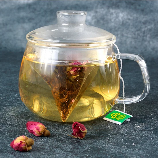 
100% pure flavored blend tea bag triangle teabag pyramid tea bag rose black tea 