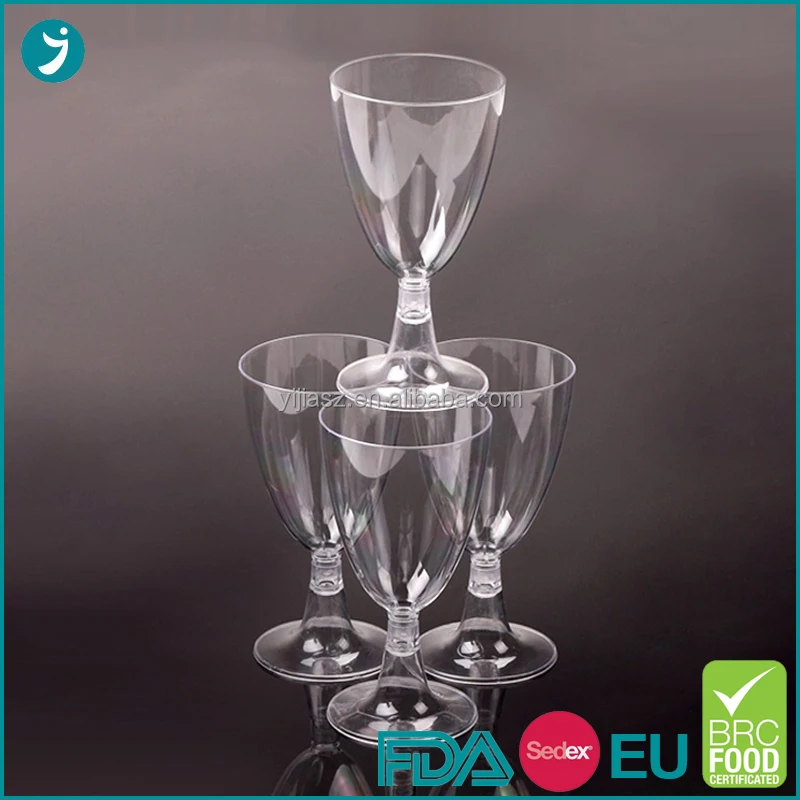 4/5/6 oz PS Plastic Disposable Wine Glasses for Dessert and Drink Convenient Cups for Serving