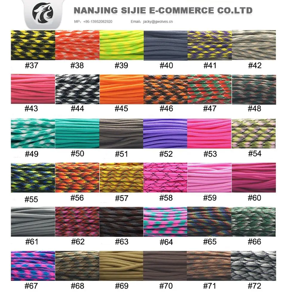Reflective Paracord 550 4mm Polyester 100ft 7 Strand Parachute Cord Rope for Camping