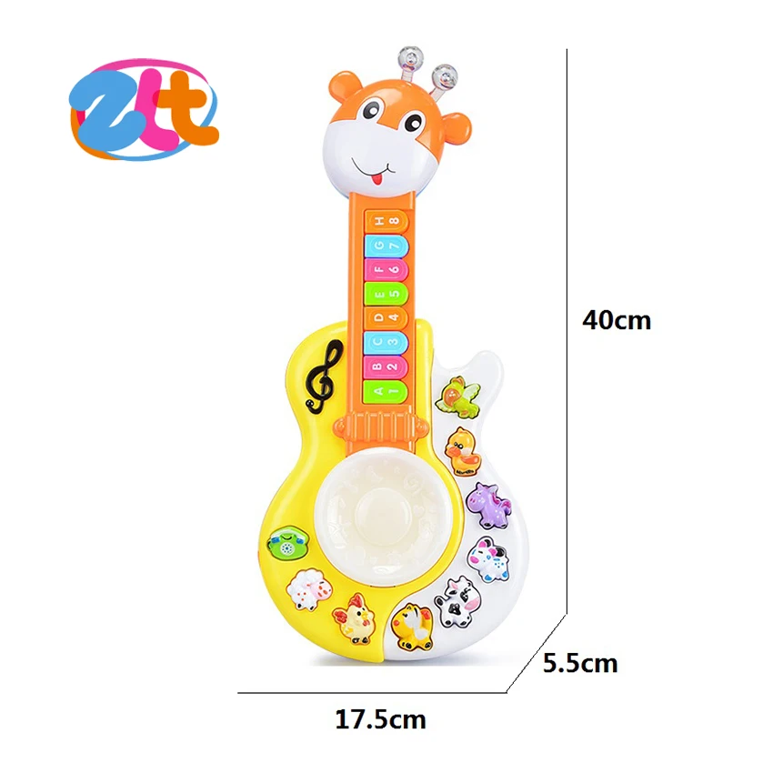 Electric plastic educational musical toys for kids guitar