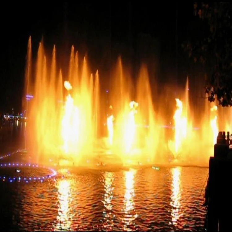 Water Show Large Led Colorful Artificial Fire Music Water Fountain