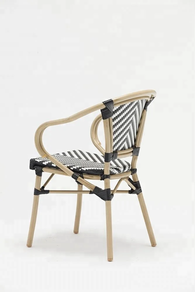 Aluminum bistro chair, french style outdoor cafe chair