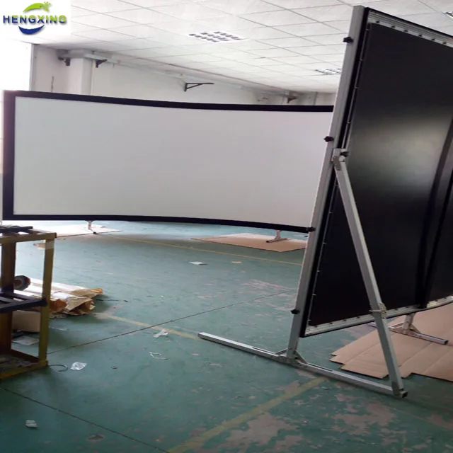 rear projection screen with Metallic Screen Fabric for fast fold screen