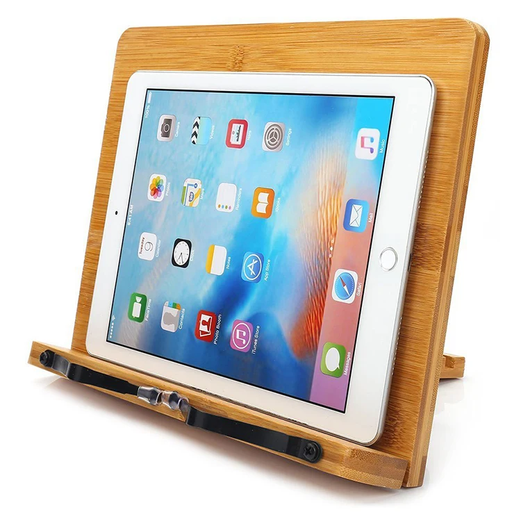 Personalized Customization Bamboo Wooden  Reading Stand Adjustable Book Reading Stand