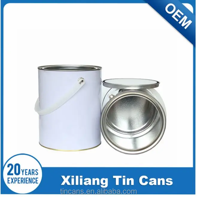 4 liter round tin paint can with lid and plastic handle, paint bucket china supplier