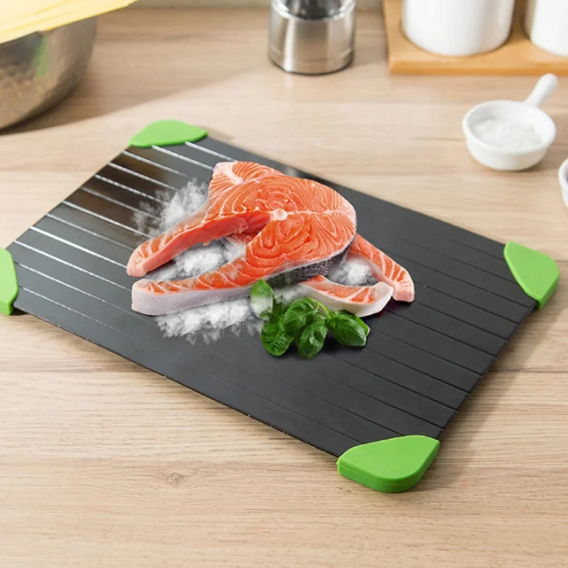 Kitchen Accessories Metal Food Fast Meat Defrosting Tray Defroster Plate Thawing Plate Defrosting Board in Aluminum Metal