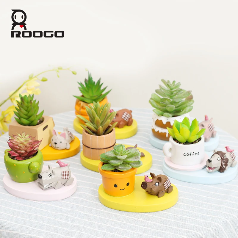 Roogo каучуковые цветочные горшки в форме животных
