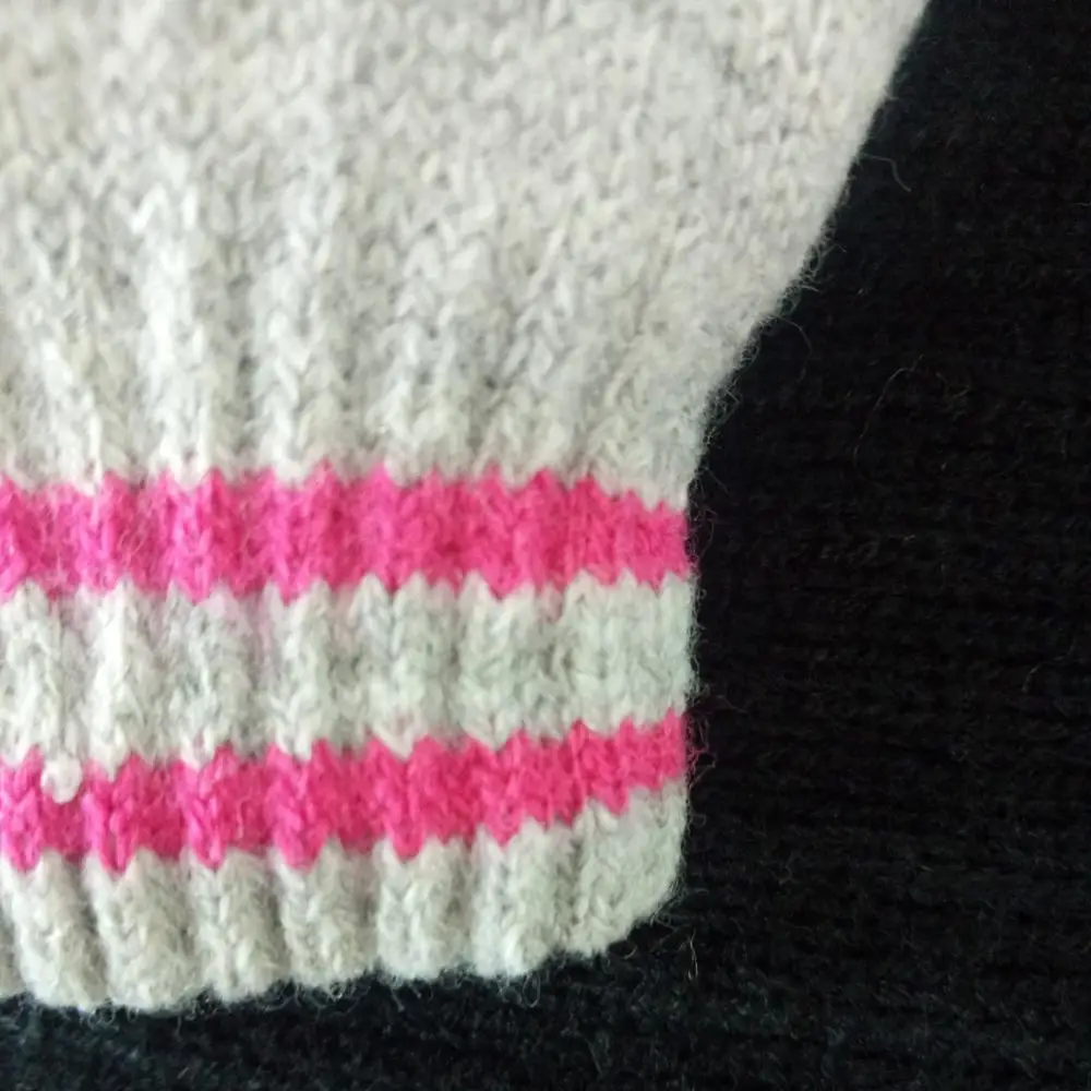 baby basic style winter warm knitting mittens with jacquard and printing