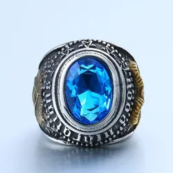 Popular European And American Fashion Jewelry Sheep Head Set Zircon Retro Masonic Ring