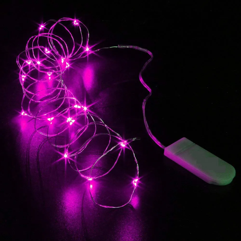 CR2032 Led String Light Pink Fairy String Lights 6.6FT 10/20 LEDS Battery Operated  For Wedding Decoration Flowers Party