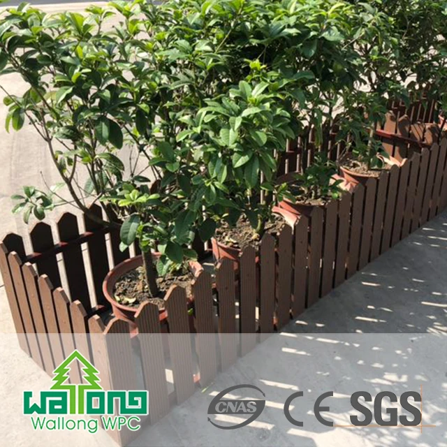 
Decorative WPC wood plastic composite garden fence and rails 