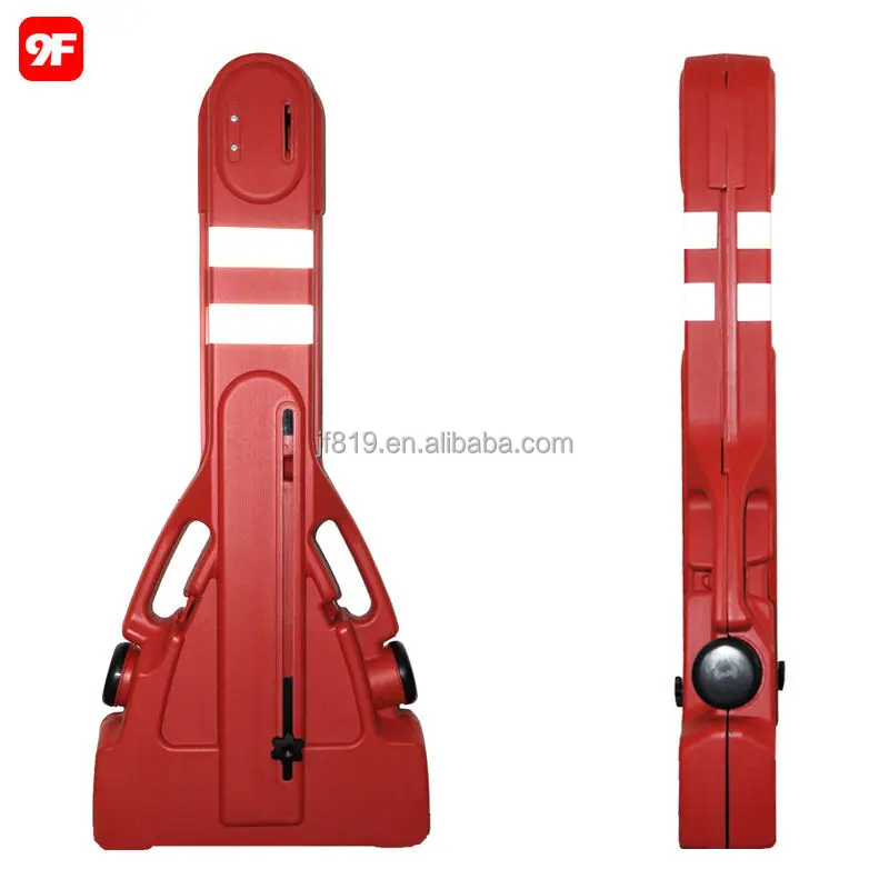 Plastic expandable portable traffic safety barrier fence