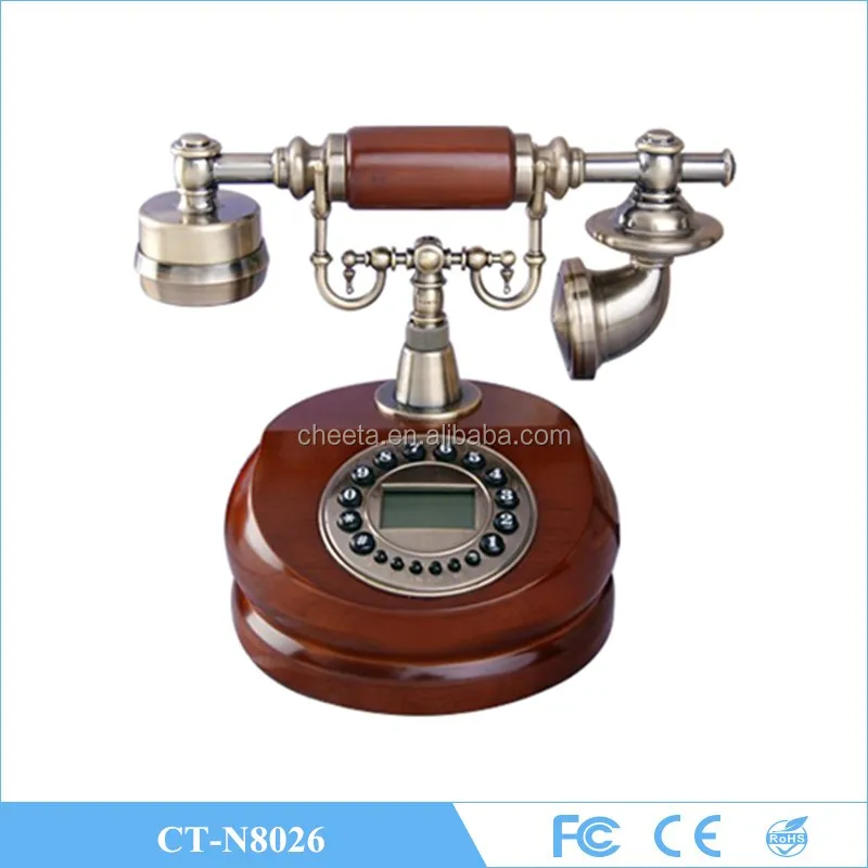 
Sim Card Cordless Wooden Hotel Use Antique Mobile Phone 