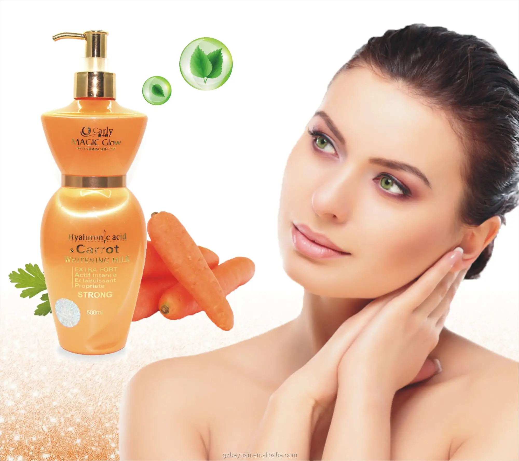 Private Label Dark Skin Strong Bleaching Cream Body Lotion Hydratante Organic Carrot Remove Pimples Lait De Corps Eclaircissant