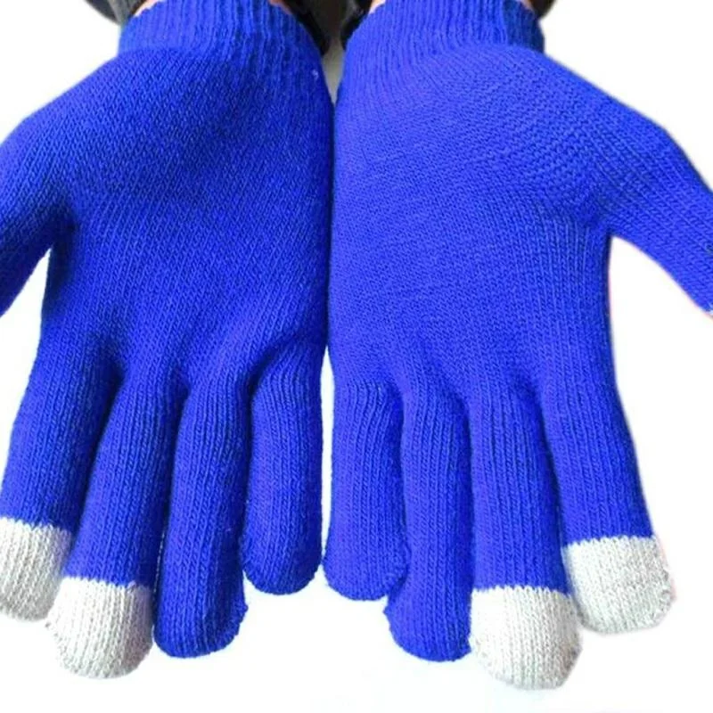 wholesale  acrylic children boys girls  kids knit  smart glove   with print logo