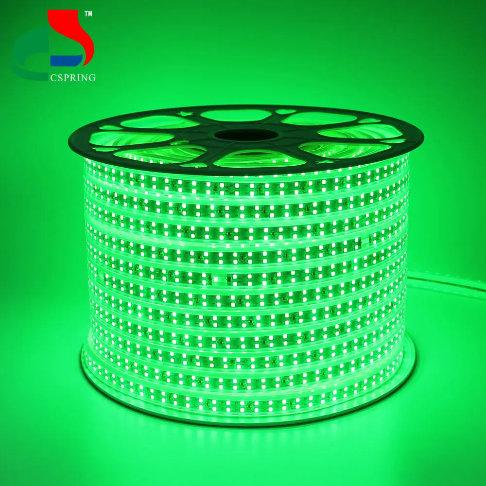 AC220v Blue Green Warm white Double rows SMD2835 12W/M led strip light for outdoor
