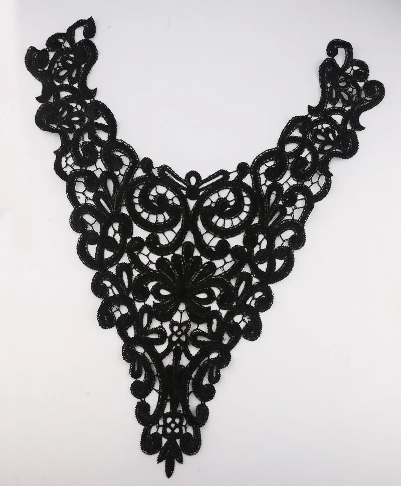 wholesale round shape 100% cotton embroidery lace neck trim CB2688