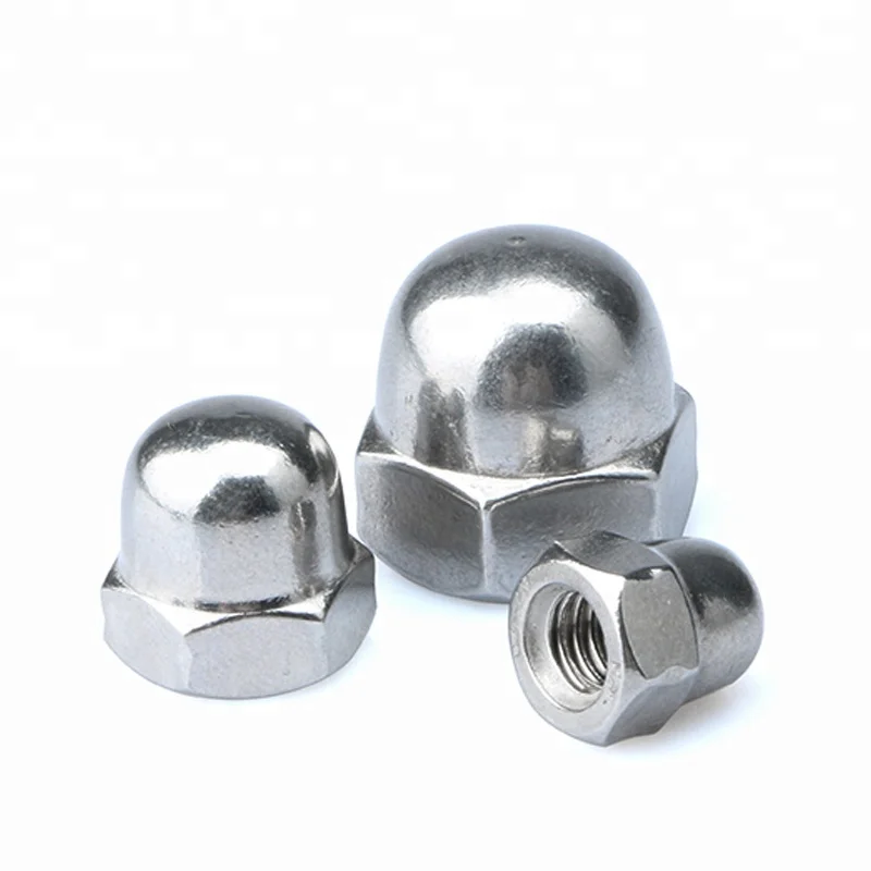 M16 M18 Stainless Steel SS304 SS316 Self-locking Hex Cap Nut