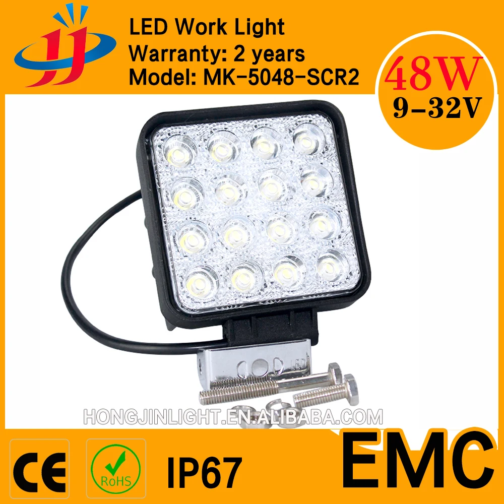 Free shipping China top selling truck led lights Square led light 4x4 offroad 48w led work light