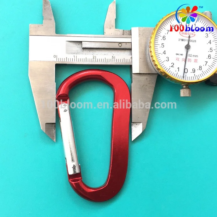 
Factory directly wholesale 7cm aluminum D shape flat carabiner keychain with double rivets 