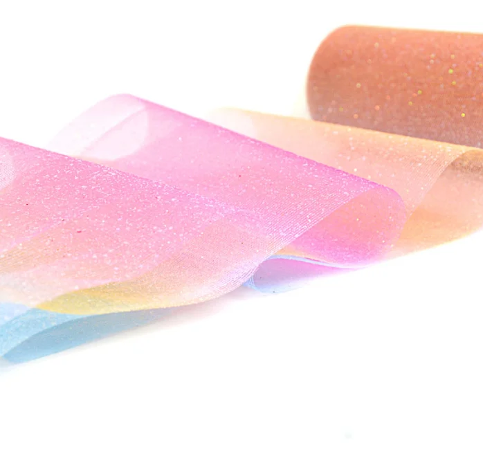 Rainbow Glitter Tulle Rolls for Table Runner Chair Sash Bow Tutu Skirt Wedding Party Gift Ribbon unicorn birthday decoration
