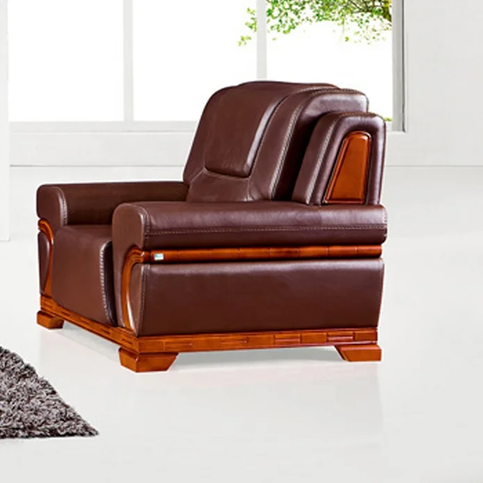 Hot sale Dubai cow leather luxury royal sofa office home living room sectional single sofa set