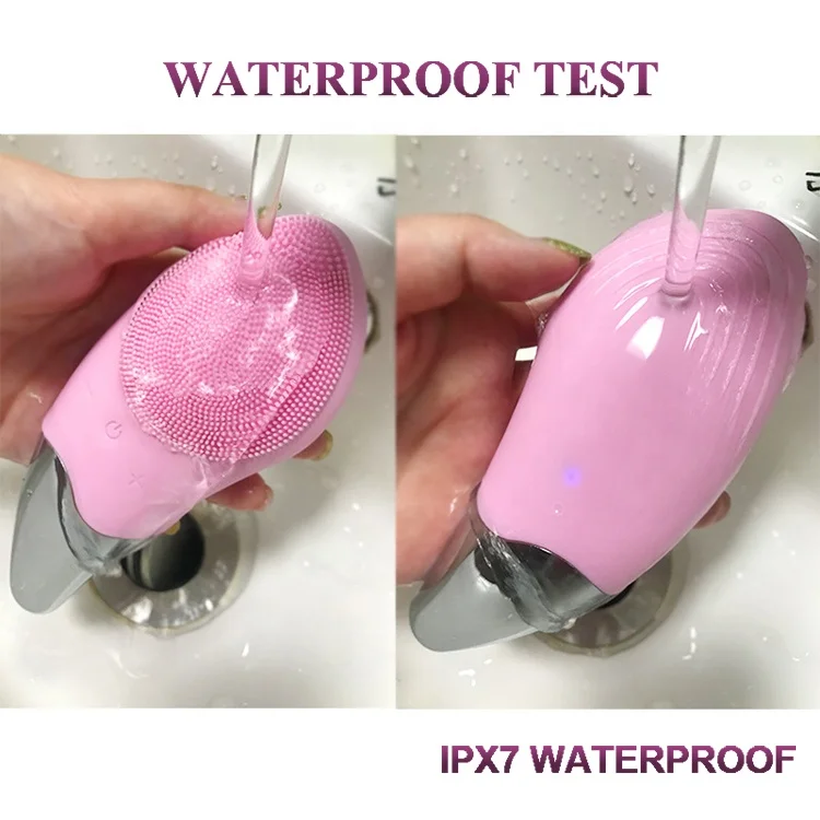 
Multi-functional Beauty Equipment Silicone Face Brush with Face Massager Function 