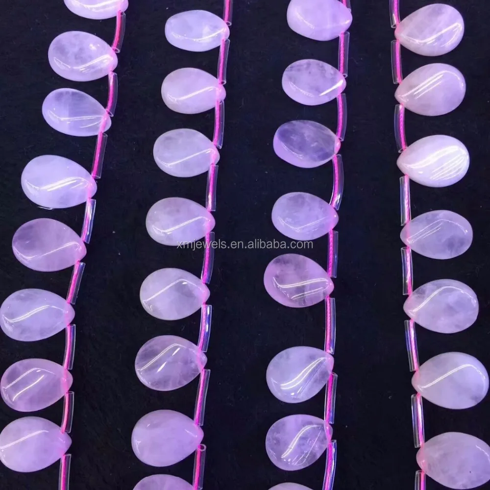 
Natural Pink Rose Quartz Briolette Gemstones, Teardrop Rose Quartz smooth semiprecious stone 