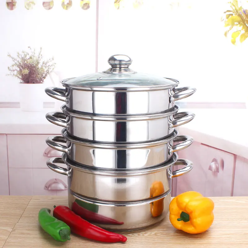 
Wholesale Multi Layers Cooking Steamer Stainless Steel Steamer Pot With Lid Steaming Cookware 