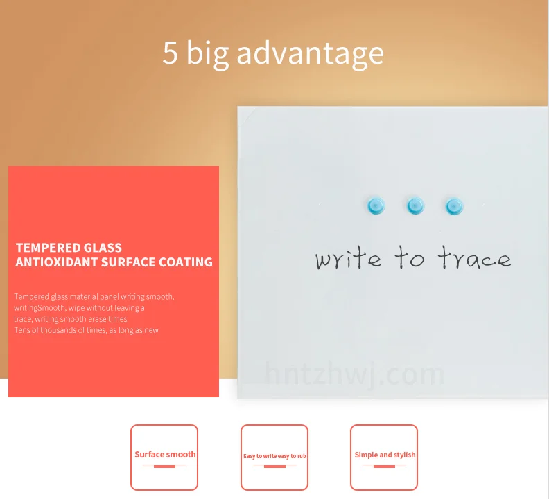 Glass Whiteboard, Magnetic Dry Erase White Board anti-glare glass board