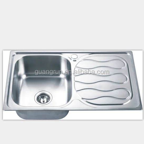 Stainless Steel Single Bowl Kitchen Sink With Drainboard GR-626