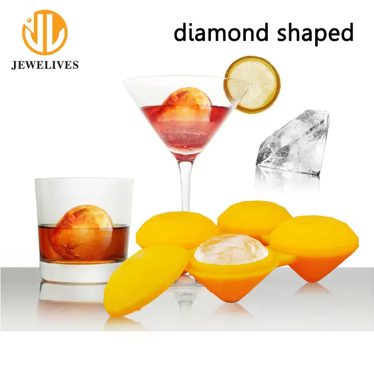 Custom Diamond Shaped Silicone Mini Ice Ball Maker For Whisky