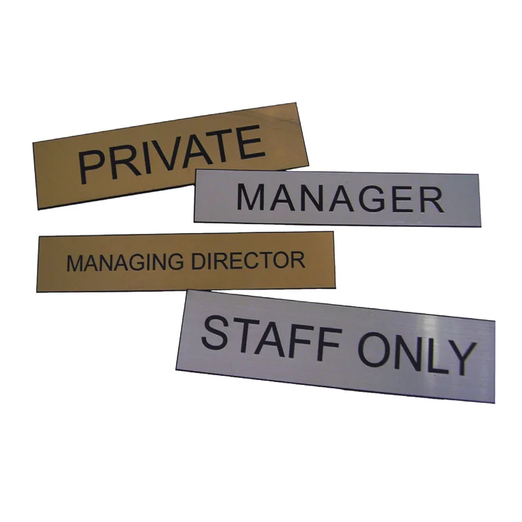 industry nameplate with hole self adhesive sticker high quality badge metal name plate