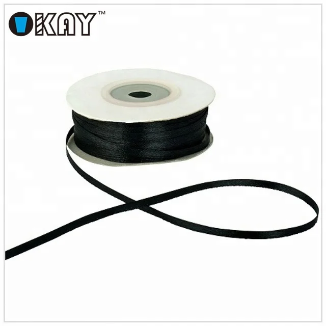 Cheap price wholesale 3mm wide double face red satin ribbon