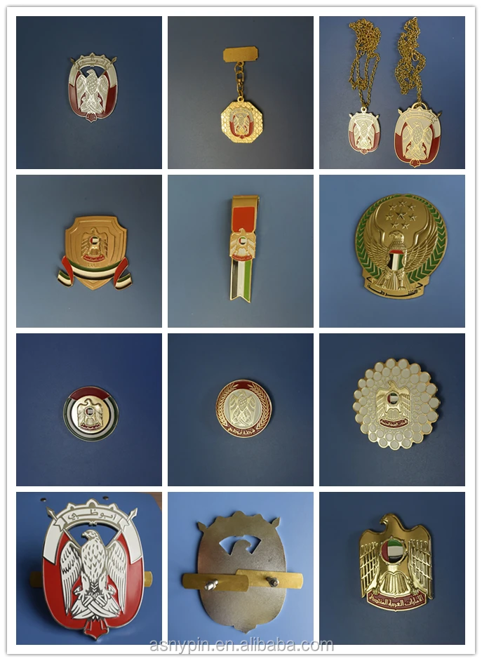 
UAE eagle falcon design round metal paper clip bookmark 