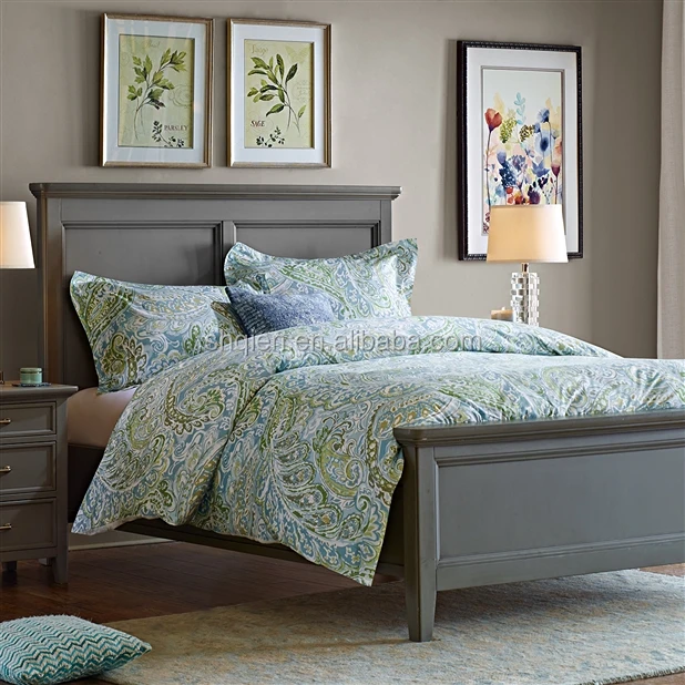 High quality modern American style solid wooden queen bed wholesale for bedroom furniture