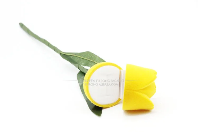 Unique shape piano black championship yellow velvet rose ring box