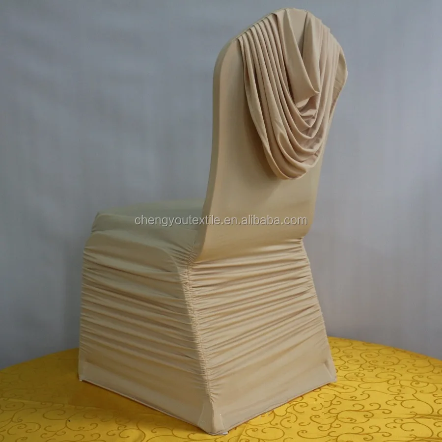 Ruched Fashion Wedding Spandex Chair Cover with Swag