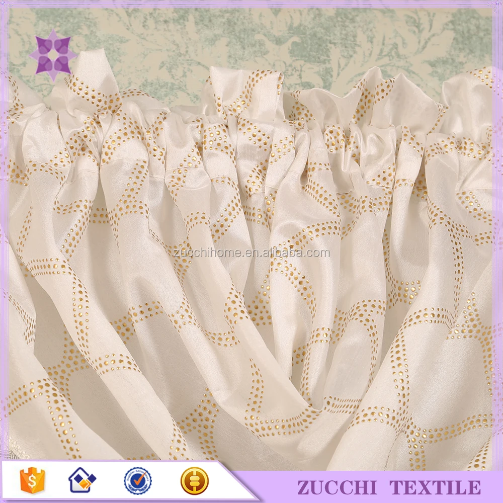 Nice Luxury Beaded curtain Valance match to faux silk curtain
