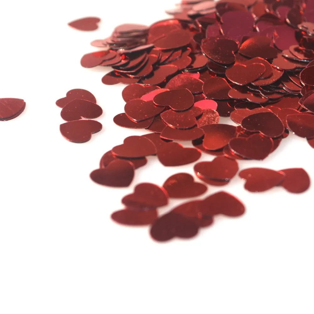 party favor decoration PVC red heart confetti