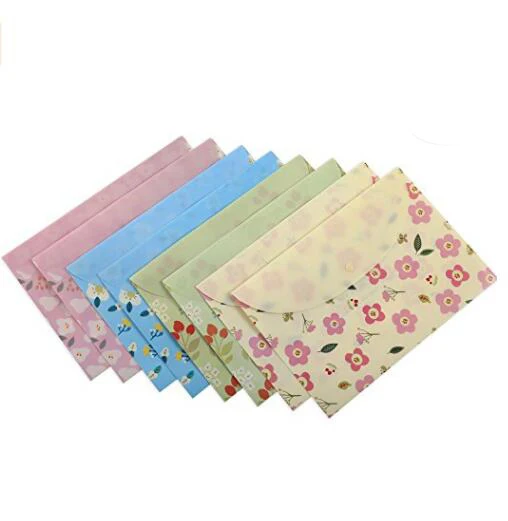 Floral Printed Festival Letter Size Poly Envelopes Document Organizer Booklet File Paper Folders with Snap Button