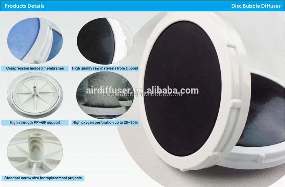 EDI Stainless Steel micro bubble diffuser /SSI Fine Bubble Adapter Type Tube Diffusers EPDM/PTFE Membrane