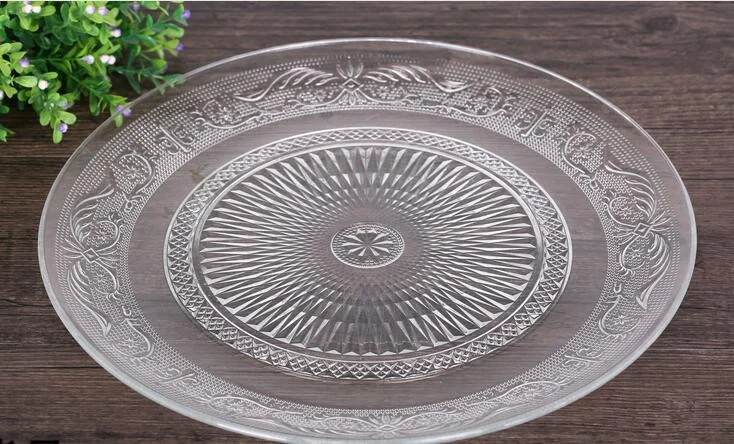 Eco-friendly glassware plater round glass fruit bowls for party