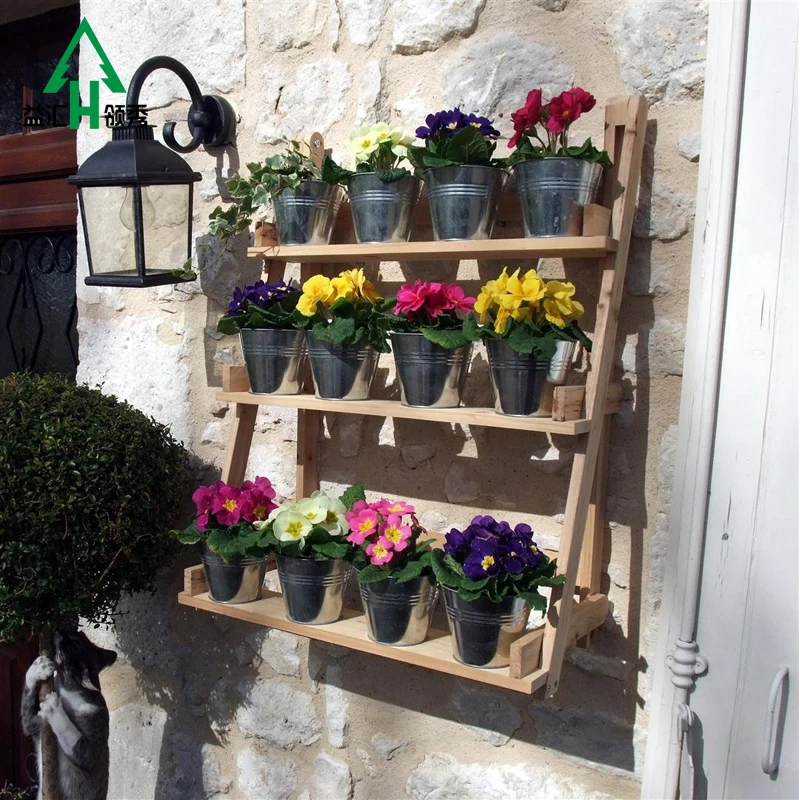 
Garden Wooden Flower Rack / Flower display Shelf / Flower Stand 