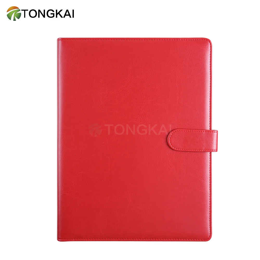 Dark green carrying leather file folder bag car folder with clipboard notepad & card slots