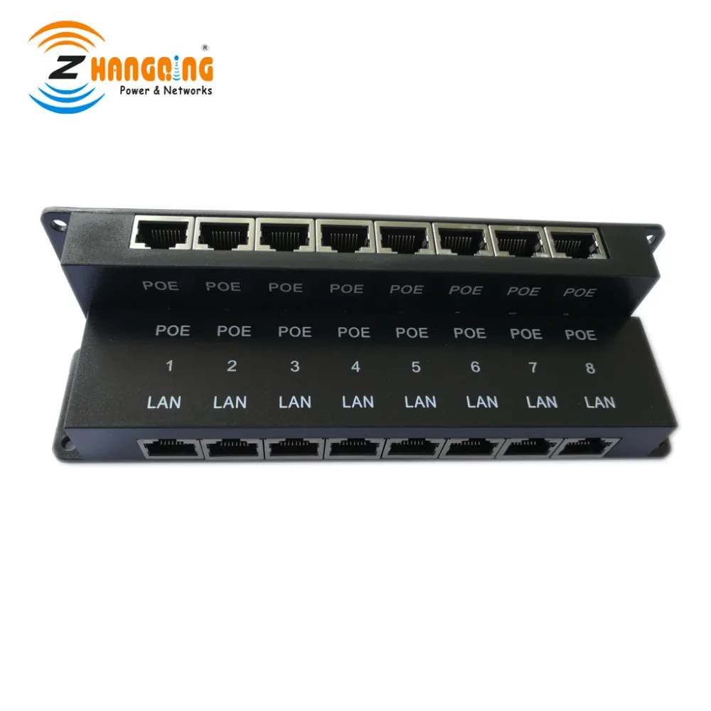 Passive  8 Port PoE Injector 10/100 Mbps Multi Port Patch Panel