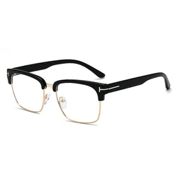 Semi Frame Square Horn Rimmed Eyeglasses Eyewear Frames For Women Men