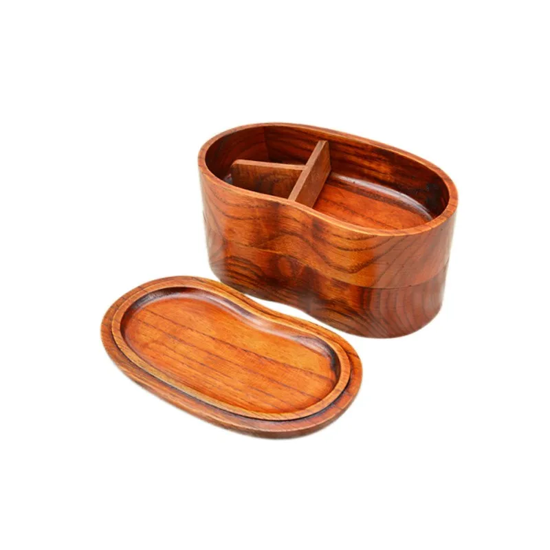 
Wholesale Japanese Food Grade Container School Baby Food Wooden Lunch Bento Box Double-layers Lunch Box 
