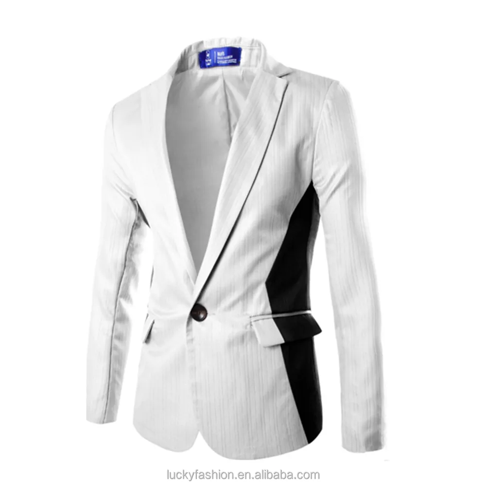 One Button Mens Korean Slim Fit Fashion Blazer Suit Jacket Plus Size Male Blazer Jacket Wholesale